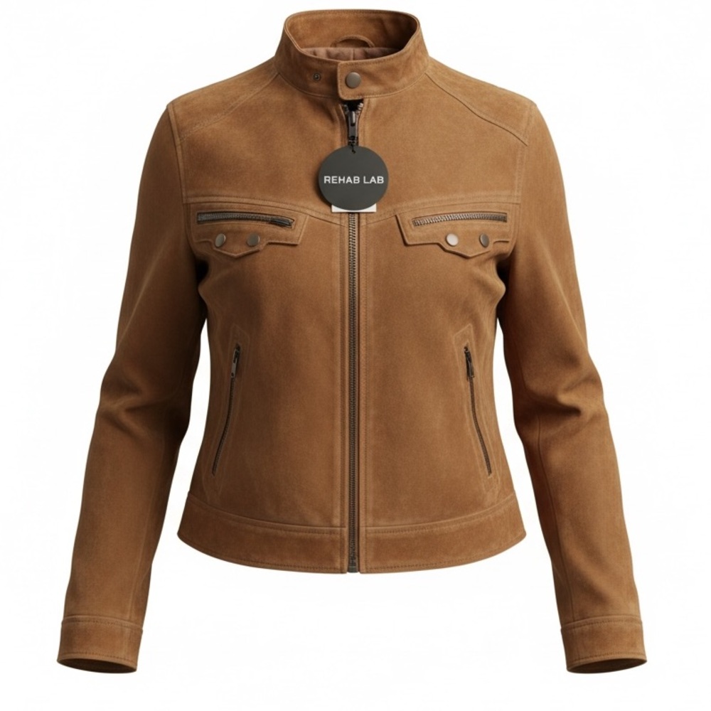 Rehab Lab - Suede Wheat Utility Jacket – Size Large NWT